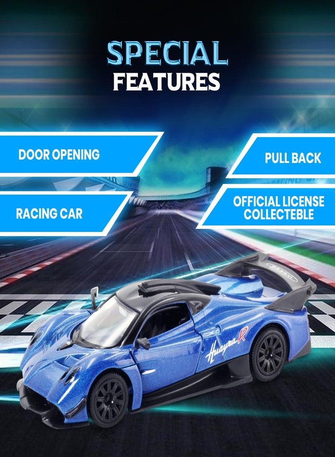 Rmz City 5 Inch Die Cast Pagani Huayra R Toy Car 1:39 Scale Model | Licensed Collectible Vehicle with Opening Doors & Pullback Action | International Series for Kids & Car Lovers | Blue - Image 4